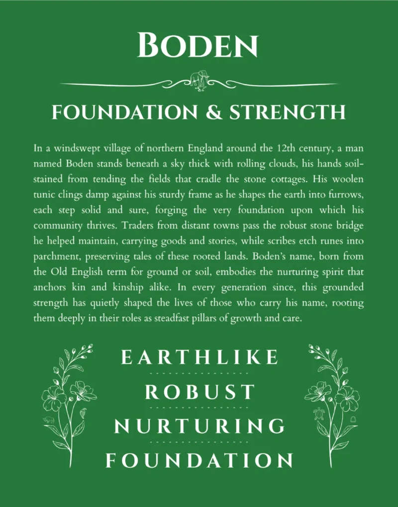 Boden custom name meaning print in dark green