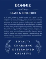 Bonnie custom name art showing meaning and origin in deep blue