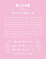 Boone name meaning wall art by Get Your Story in light pink