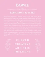 Bowie custom name meaning print in light pink