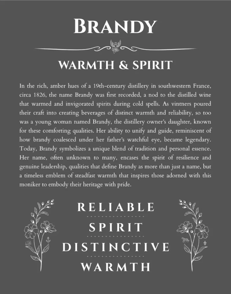 Brandy custom name meaning print in gray