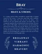 Bray custom name meaning print in deep blue