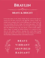 Braylin custom name print for wall display in red