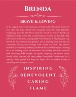 Brenda name meaning gift print in red