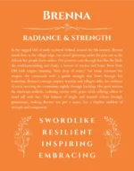 Brenna personalized name meaning print in orange