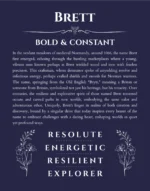 Brett custom name print for wall display in navy blue