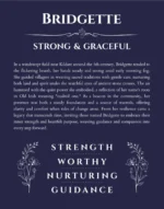 Bridgette personalized wall art with the story of your name in navy blue
