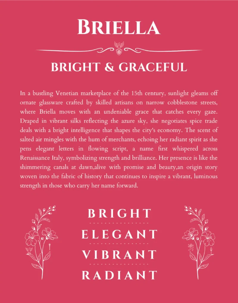 Briella name meaning wall art by Get Your Story in red