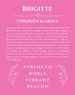 Brigitte personalized name art with origin story in pink