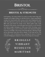 Bristol personalized name print with origin and traits in gray