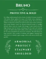 Bruno personalized wall art with the story of your name in dark green
