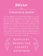 Bryan name meaning wall art by Get Your Story in pink