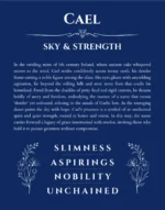 Cael personalized name meaning print in deep blue