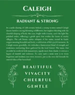 Caleigh name meaning wall art by Get Your Story in dark green