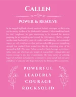 Callen custom name meaning print in pink