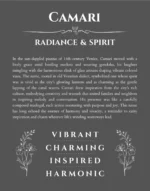 Camari personalized name art with origin story in gray