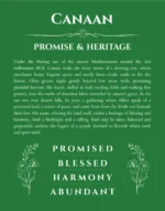 Canaan personalized wall art with the story of your name in dark green