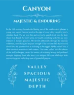 Canyon personalized name meaning print in blue