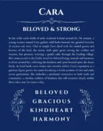 Cara custom name meaning print in deep blue