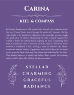 Carina name origin print with meaning and traits in purple