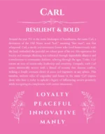 Carl name meaning gift print in pink