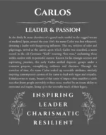 Carlos custom name art showing meaning and origin in gray