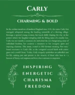 Carly custom name print for wall display in dark green