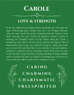 Carole custom name print for wall display in dark green