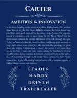 Carter name origin print with meaning and traits in deep blue