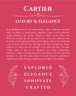 Cartier custom name art showing meaning and origin in red