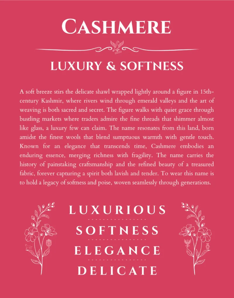 Cashmere name meaning wall art by Get Your Story in red