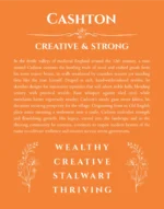 Cashton name origin print with meaning and traits in orange