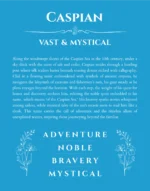 Caspian name meaning gift print in blue