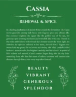 Cassia personalized name print with origin and traits in dark green