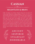 Cassian personalized name art with origin story in red