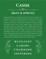 Cassie name meaning gift print in dark green