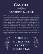 Castiel personalized name print with origin and traits in navy blue