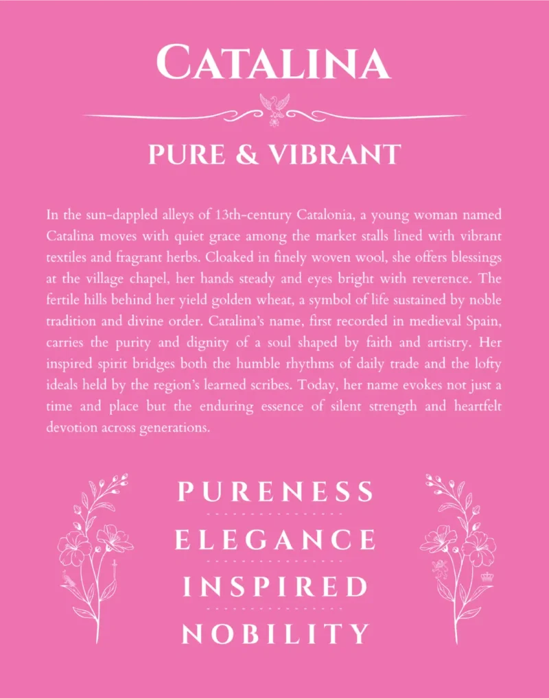Catalina custom name print for wall display in pink