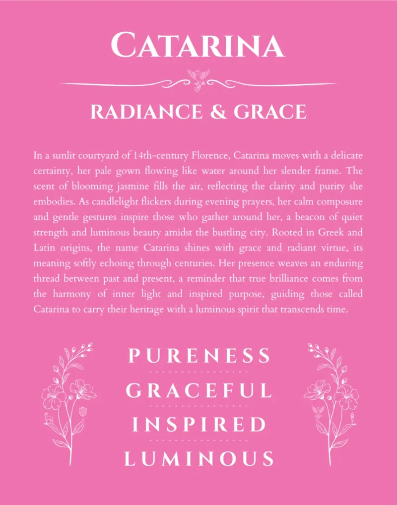 Catarina personalized name meaning print in pink