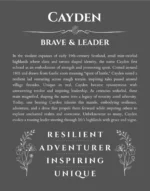 Cayden name meaning gift print in gray