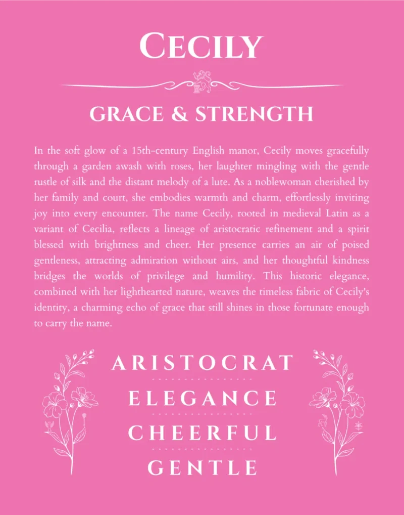 Cecily custom name meaning print in pink
