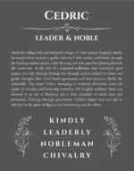Cedric name meaning gift print in gray