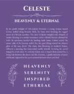 Celeste name meaning gift print in purple