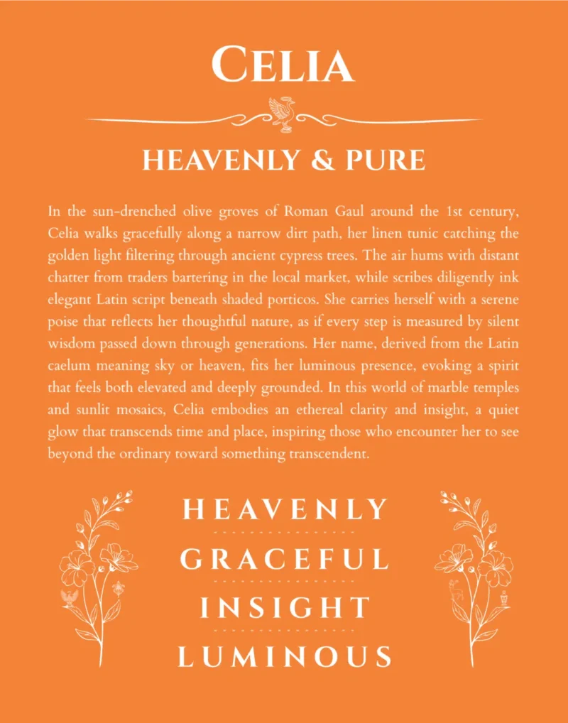 Celia custom name meaning print in orange