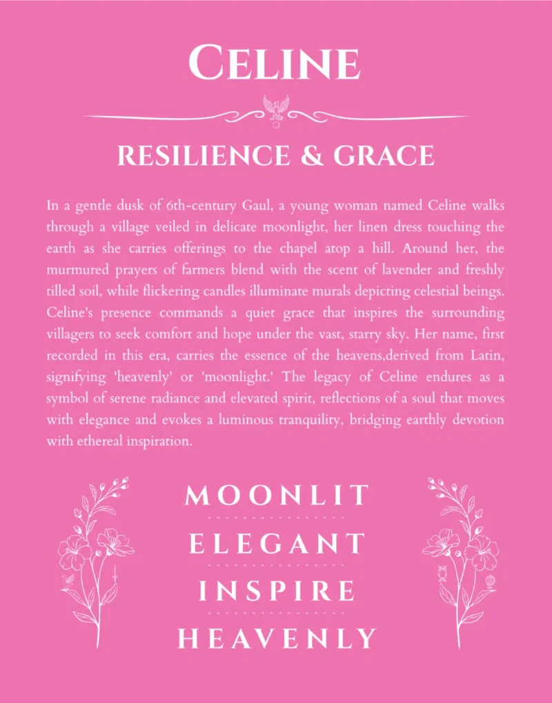 Celine name meaning wall art by Get Your Story in pink