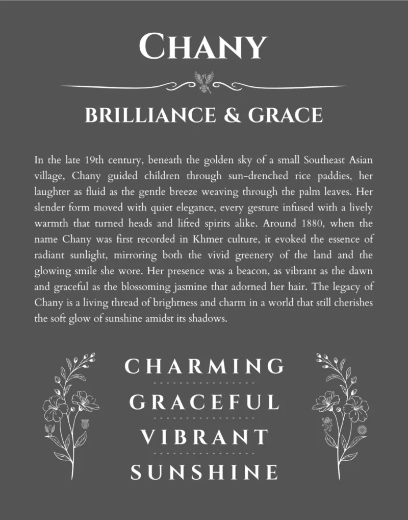 Chany name meaning wall art by Get Your Story in gray