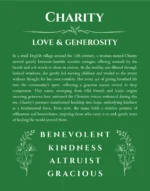 Charity name meaning wall art by Get Your Story in dark green