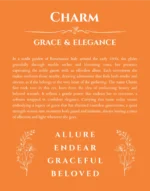Charm custom name meaning print in orange