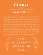 Cheryl name meaning gift print in orange