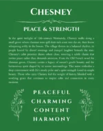 Chesney personalized name meaning print in dark green